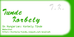 tunde korbely business card